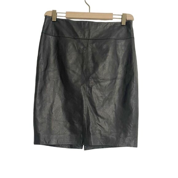 NEW Cache Size 8 Black Pencil Skirt Leather - Picture 1 of 6